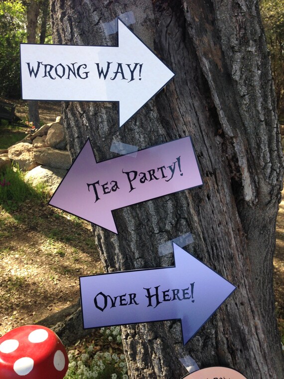 Alice in Wonderland / Mad Hatter Tea Party Decorations: Arrows Printable  Digital File 