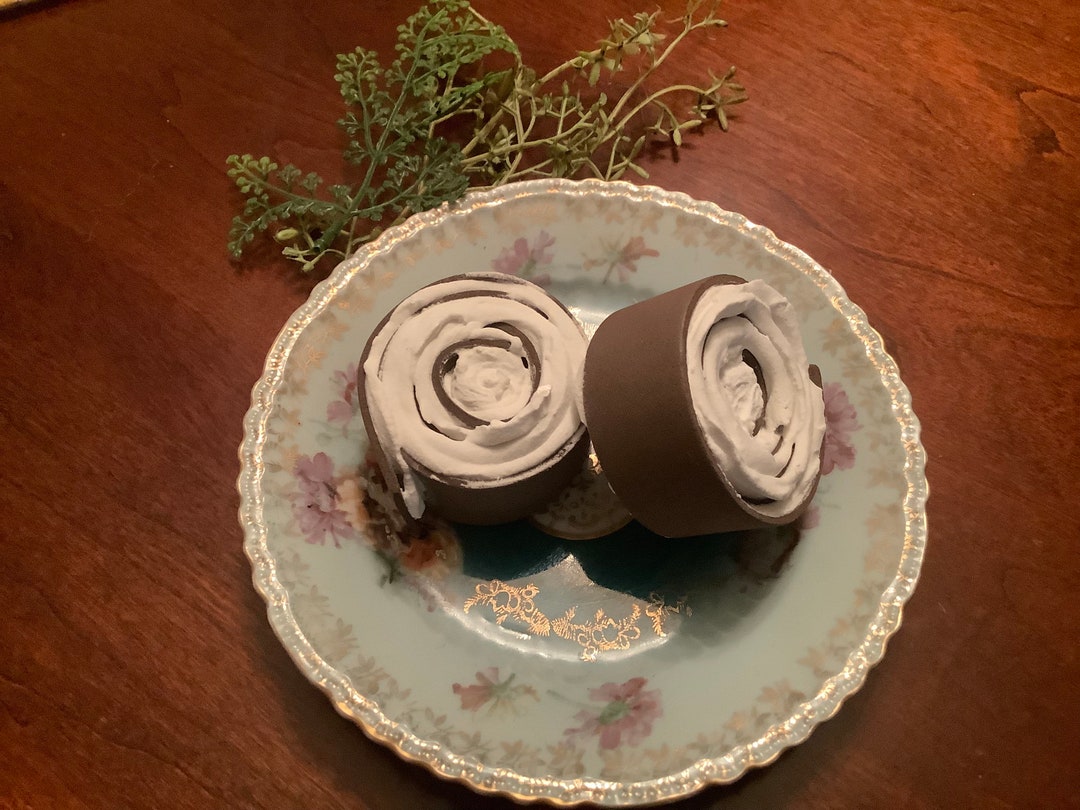 Chocolate Set of Two Faux Pinwheel Cake Slices - Etsy