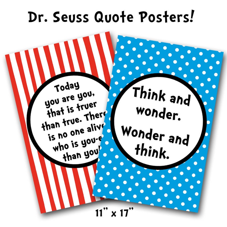 Pair Of 11 X 17 Dr Seuss Inspired Quote Posters Instant Download Perfect For Dr Seuss Themed Nursery Bedroom Party Great Gift Idea