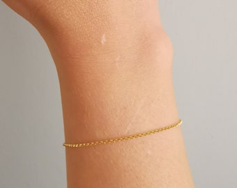 Gold Bracelet, Dainty Gold Bracelet, Layering Jewellery, Thin Gold Chain