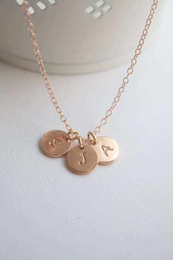 Rose Gold Necklace Rose Gold Initial Necklace Personalised Etsy UK