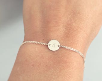 Monogram bracelet, initial jewellery in silver