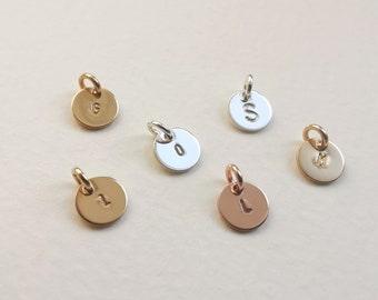 Initial Charm for Necklace Silver gold and rose gold