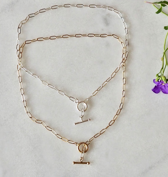Gold Round Chain T-Bar Necklace - Lovisa