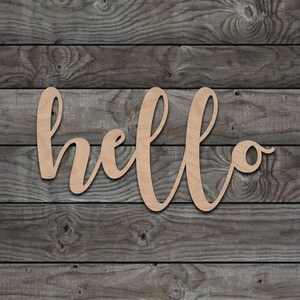 Word Hello - Laser Cut Out Unfinished Wood Craft Shape WRD1 Word Hello - Laser Cut Out Unfinished Wood Craft Shape WRD1