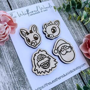 Rudolph the Red-Nosed Reindeer Character Magnets, Rudolph Magnet Set, Magnet Gift Set, Hermey the Elf,  Yukon Cornelius, Abominable Snowman