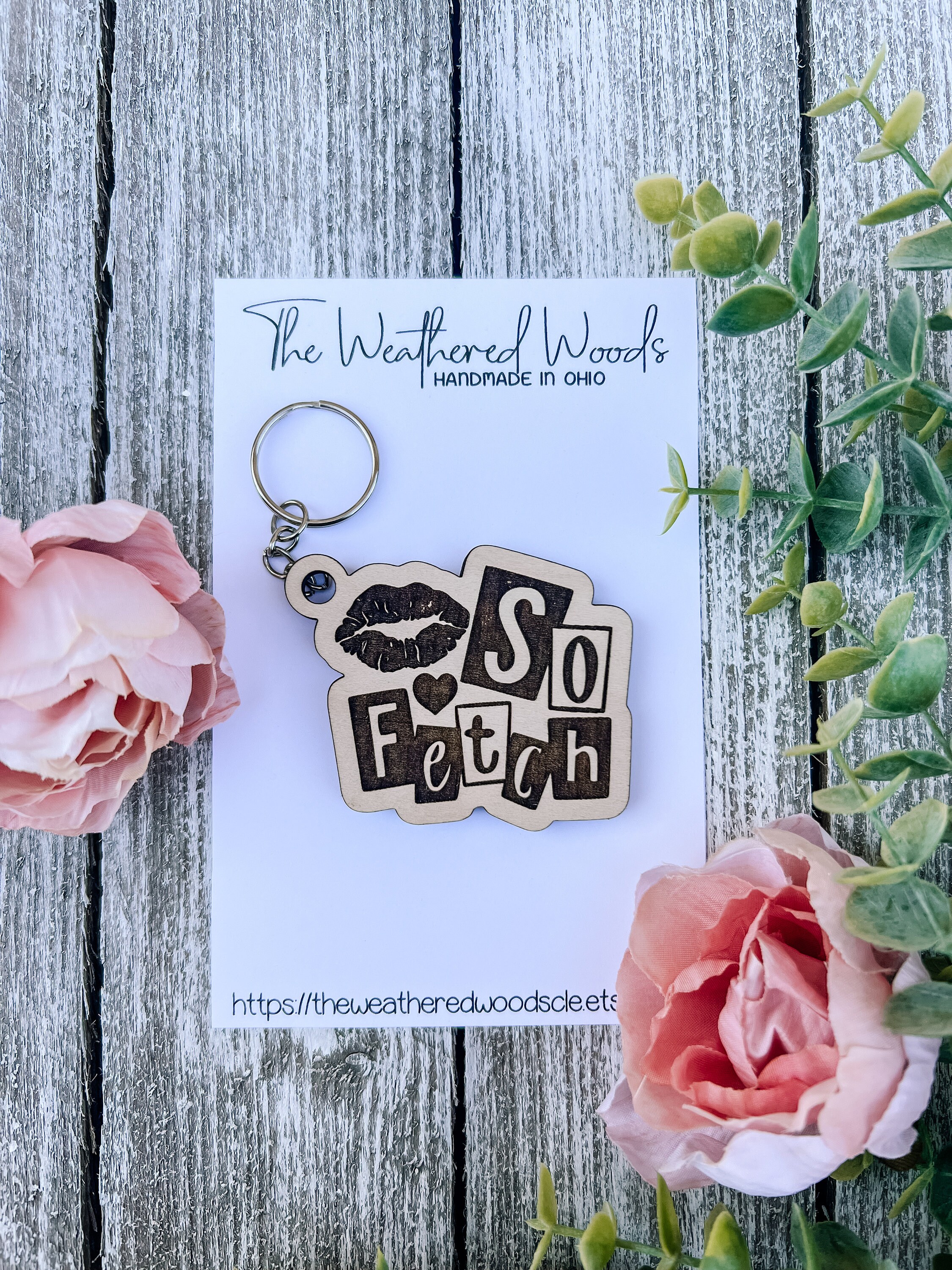 Mean Girls Keychain, Mean Girls Gift, Burn Book Keychain, so Fetch 