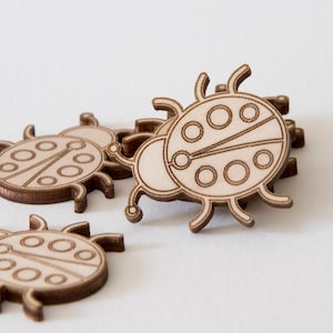 Coccinelles en bois, bestioles personnalisées, fournitures d'artisanat découpées au laser - inachevées, livraison GRATUITE