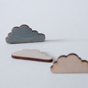 wooden clouds, laser cut craft supplies, charms - unfinished - FREE shipping!