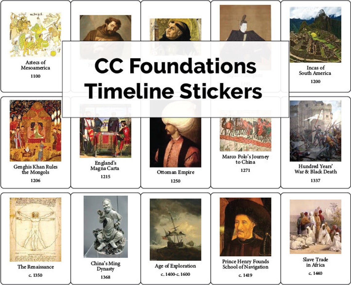 CC Foundations Timeline Stickers - Etsy