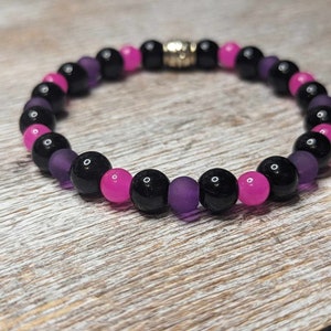 Handmade Overwatch Inspired Sombra Stretchy  Bracelet Size: 7in.