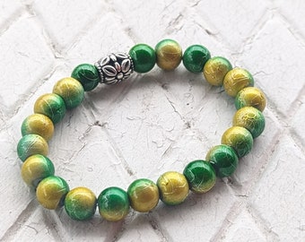 Overwatch Inspired Lucio Stretchy Bead Bracelet Size: 6.25in.