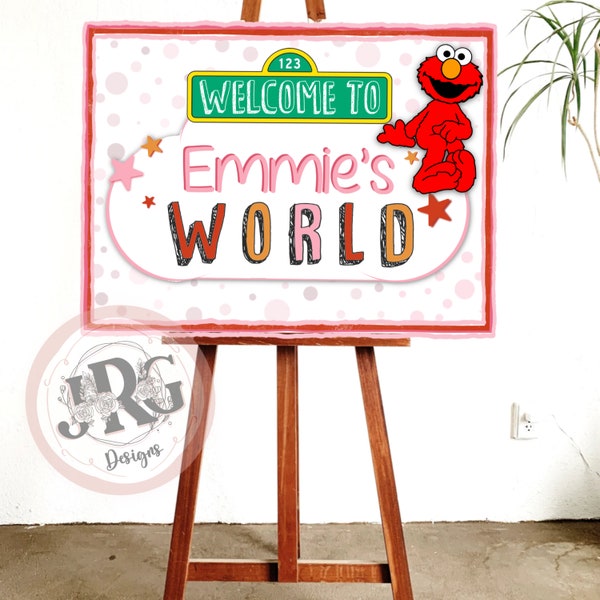 Elmo birthday welcome sign
