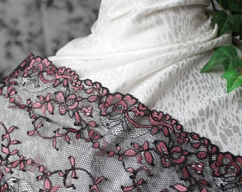 Lace de Calais black/rose,bra making, supplies, lace