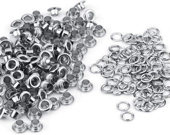 Eyelets 5mm with brass discs, corset velvet
