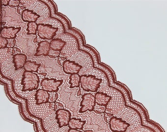 French Lace with beautiful colour, lace ribbon, lace trim, floral lace, rouge lace