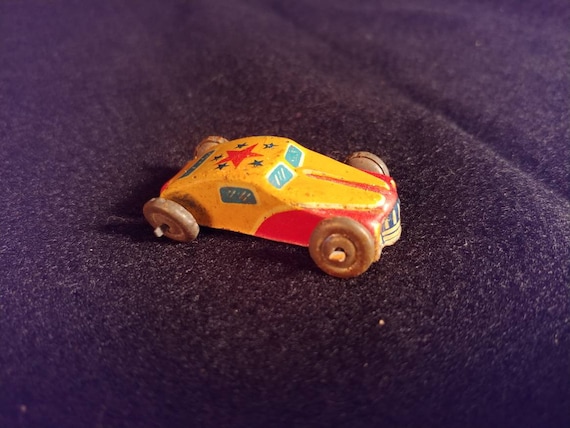 antique metal toy race car