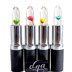 DNA Clear Color Changing Flower Lipstick- Handmade Cosmetics- Holiday Gift Idea- Makeup- Christmas Gift- Black Friday- Makeup- Gift Idea