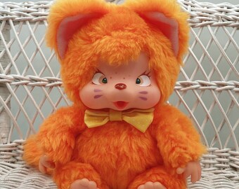 Adorable Nyamy Monchhichi Monchichi cat/kitten 18cm - 7,1" Felina with label