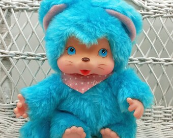 Adorable Nyamy Monchhichi Monchichi cat/kitten 18cm - 7,1" Felina with label