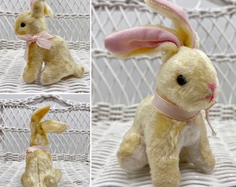 Joli lapin en peluche en soie vintage - 8cm/3.1 » années 1950