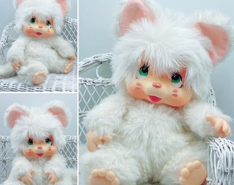 Adorable Big XXL 35cm Chaton Nyamy Chaton Vanilla monchichi Extra rare