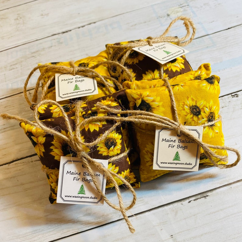 Maine Balsam Fir Sachet, Green Buffalo Plaid, Set of 2, Made in Maine