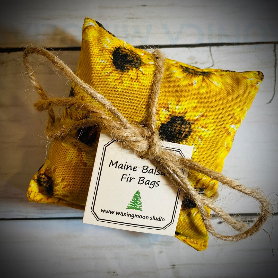 Maine Balsam Fir Sachet, Green Buffalo Plaid, Set of 2, Made in Maine