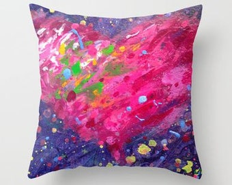 Playful Heart Pillow with Pillow Insert