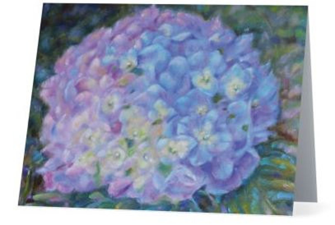 Purple Hydrangea Note Cards Set of 5 With Envelopes - Etsy