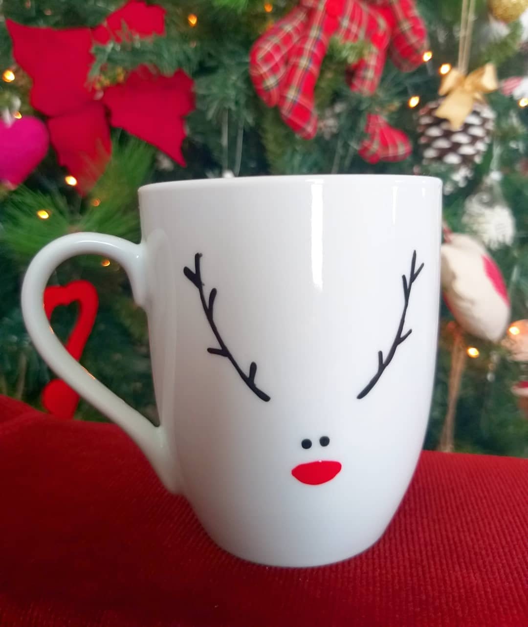Tasse de Noël Tasse en céramique blanche peinte à la main | Etsy