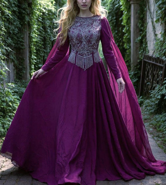 silver plum dress Grey Non-traditional Celtic Wedding Dresses