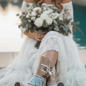 Splendidi stivali Boho/stivali da sposa/stivali da festival/stivali riciclati/6.5 USA /37 EU/shabby chic/boho chic 5412138194