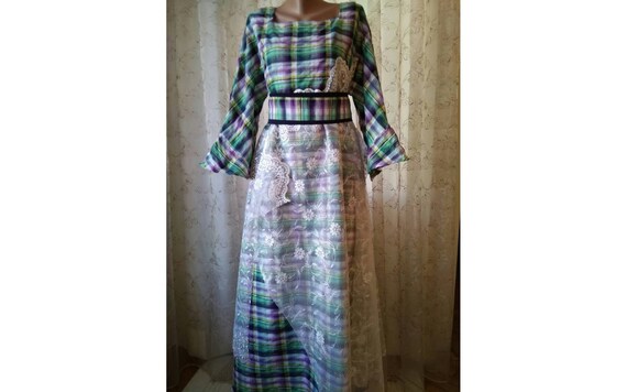 Purple Plaid Bridesmaid Dress