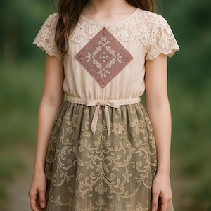 Boho top/Extender/altered couture/art to wear/top with lace/accelerated ageing/M Size