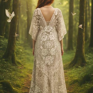 robe de mariée en dentelle vintage/robe de mariée bohème/robe ancienne/robe minable recyclée/robe OOAK/robe de mariée alternative/recyclée