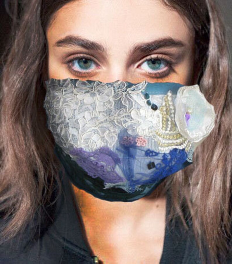 Face mask art to wear/Collage mask/mixed media art mask/ crazy Etsy