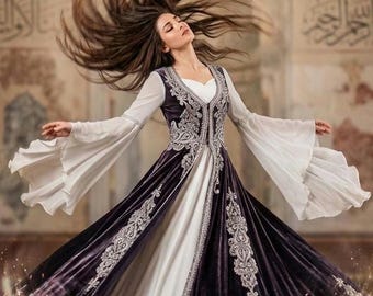 Precioso vestido de novia medieval renacentista, vestido élfico, vestido de novia histórico S M 36 38 EU reciclado