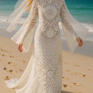 Gorgeous Antique Lace cotton wedding dress Big size