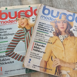 BURDA 1974 moden sewing pattern journal pattern  books