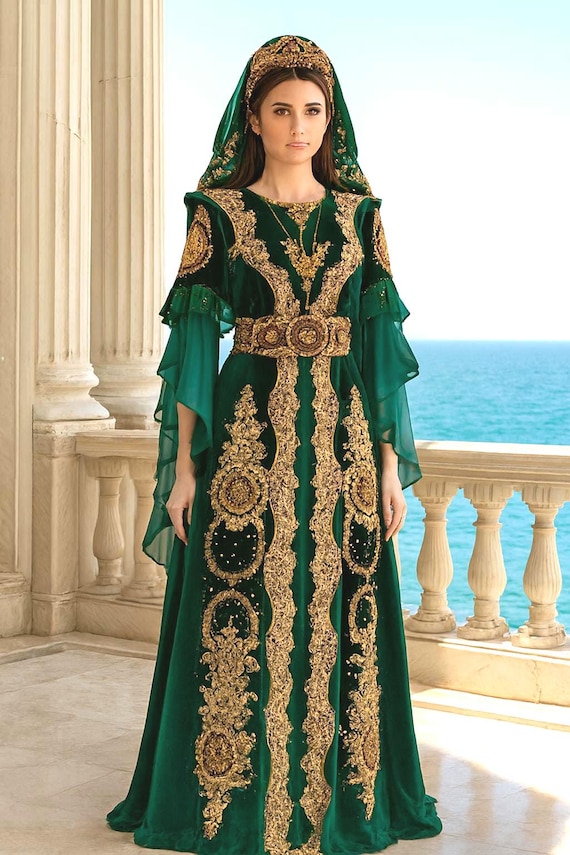 tulle emerald green prom dress Simple Dark Green Velvet Half Sleeves Long V-neck Custom Bridesmaid Dr –  MarryLover main image 1