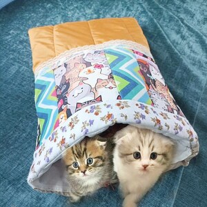 Lustige Patchwork-Katzenunterlage/ Haustierdecke/ Haustierdecke/ Hundedecke