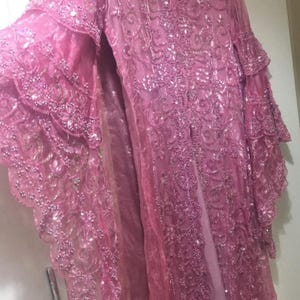 Beaded pink kaftan S M sizes