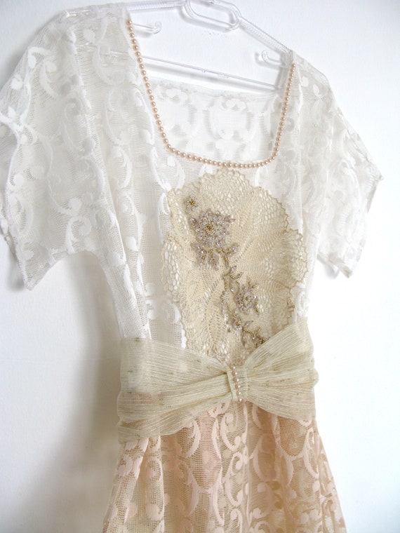 chinese dress ladies 21SIX Avery Floral Lace Cut Out Dress in Beige