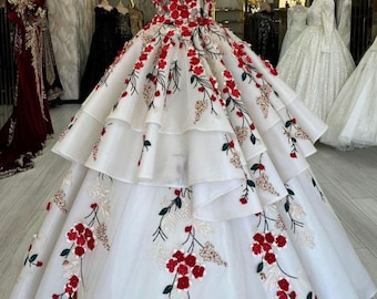 green emerald velvet dress FairOnly M368 Women's Colorblock Bridal Wedding Dress (XXL, White Red) at  Amazon Women's Clothing store