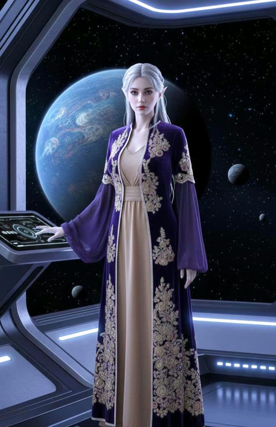 Fantastic Costume Purple & Gold Velvet Medieval Kaftan and Slip 8 10 12 ...