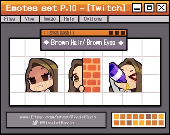 Brown Hair Brown Eyes Emote Set - P.10