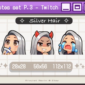 Emotes cheveux d’argent Ensemble P.3 - [ Femelle ]