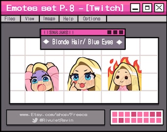 Blonde Hair Blue Eyes Emote Set - P.8