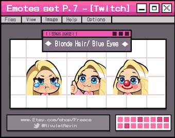 Blonde Hair Blue Eyes Emote Set - P.7